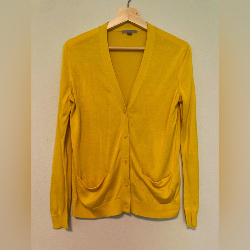 COS silk blend cardigan yellow size S